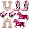 8pcs Cowgirl Foil Balloons, Pink Cowgirl Hat Boot Horse Latex Balloons Western Themed Party Balloons Rodeo Bandana Balloons for Cowgirl Wild West Birthday Party Decorations Supplies